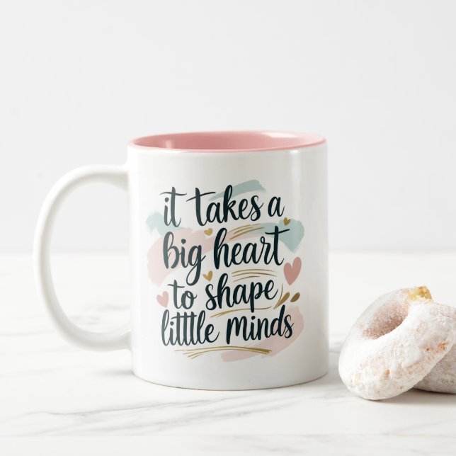 Em Dois Tons Caneca de Café para Professores – É preciso um gra (Com Donut)
