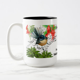 Em Dois Tons Caneca de Café Pássaro Nativo da Nova Zelândia