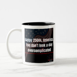 Em Dois Tons Caneca de Café Patriótica Comemorativa dos 250 Ano