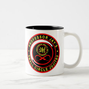 Em Dois Tons Caneca de café pequena do Jujitsu do círculo