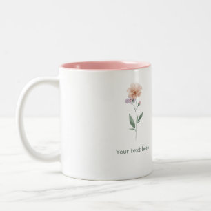 Em Dois Tons Caneca de Café Personalizada com Aquarela