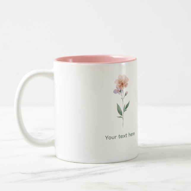 Em Dois Tons Caneca de Café Personalizada com Aquarela (Esquerda)