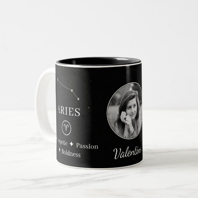 Em Dois Tons Caneca de Café Personalizada com Constelação do Zo (Frente Esquerda)