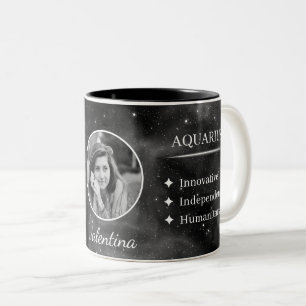 Em Dois Tons Caneca de Café Personalizada com Foto e Nome Aquár
