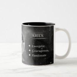 Em Dois Tons Caneca de Café Personalizada com Foto e Nome Áries