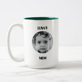 Em Dois Tons Caneca de Café Personalizada com Imagem e Nome