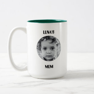 Em Dois Tons Caneca de Café Personalizada com Imagem e Nome