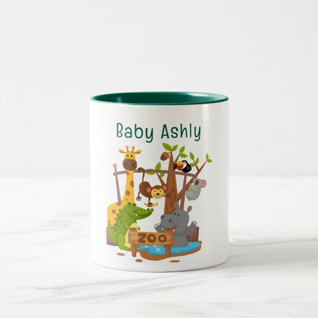 Em Dois Tons Caneca de Café Personalizada com nome da criança Z (Centro)