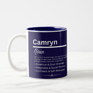 Em Dois Tons Caneca de Café Personalizada com o Nome Camryn e s