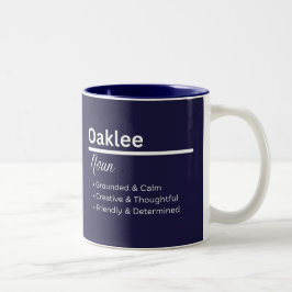 Em Dois Tons Caneca de Café Personalizada com o Nome Oaklee