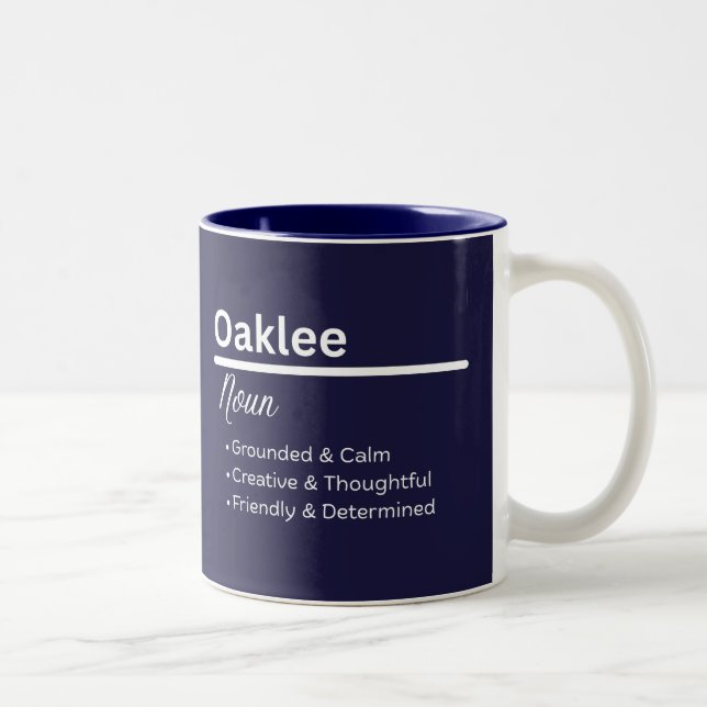 Em Dois Tons Caneca de Café Personalizada com o Nome Oaklee (Direita)