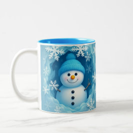 Em Dois Tons Caneca de Café Personalizada com Rosto de Boneco d