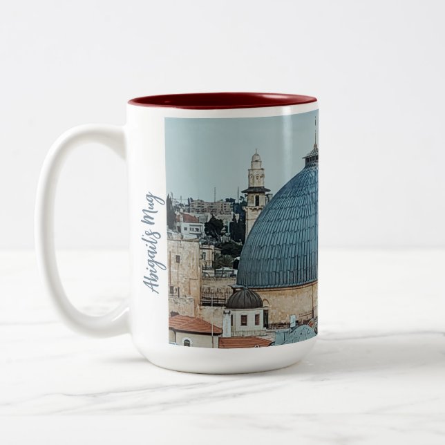 Em Dois Tons Caneca de café personalizada com tema cristão insp (Esquerda)