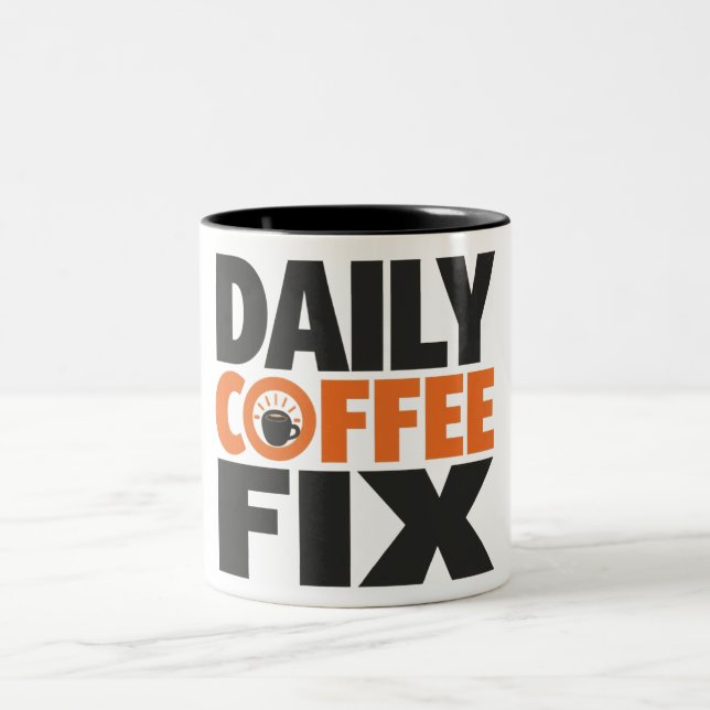 Em Dois Tons Caneca de Café Personalizada – Combustível da Manh (Centro)