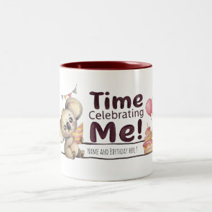 Em Dois Tons Caneca de Café Personalizada de Koala Fofa com Nom