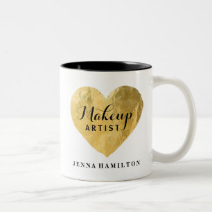 Em Dois Tons Caneca de café personalizada do maquilhador