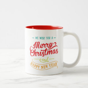 Em Dois Tons Caneca de café personalizada do Natal da foto