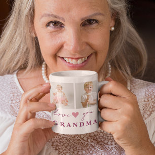 Em Dois Tons Caneca de Café Personalizada "Eu Te Amo Vovó"