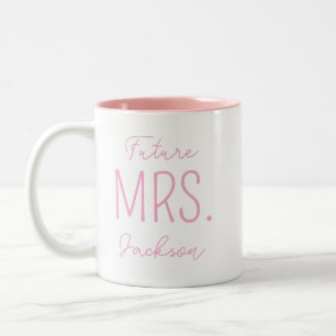 Em Dois Tons Caneca de Café Personalizada Futura Sra. para Noiv