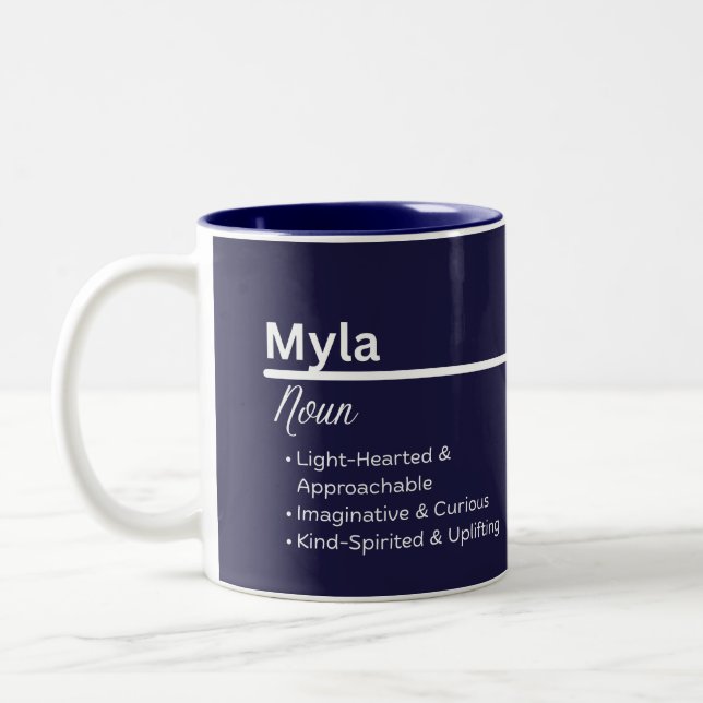 Em Dois Tons Caneca de Café Personalizada Myla (Esquerda)