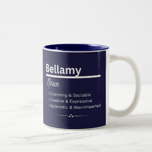 Em Dois Tons Caneca de Café Personalizada Nome Bellamy