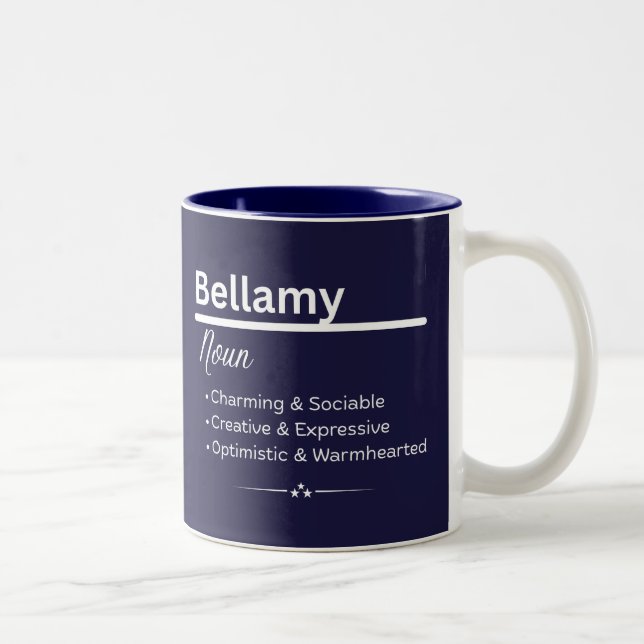 Em Dois Tons Caneca de Café Personalizada Nome Bellamy (Direita)