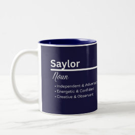 Em Dois Tons Caneca de Café Personalizada Nome Saylor