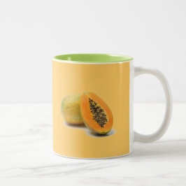 Em Dois Tons caneca de café personalizada PAPAYA