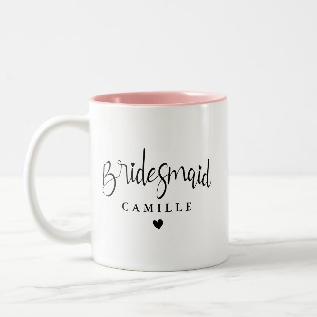 Em Dois Tons Caneca de Café Personalizada para Damas de Honra (Esquerda)