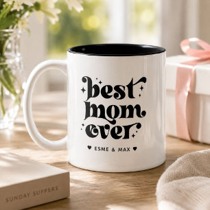 Em Dois Tons Caneca de Café Personalizada para Mãe com Nomes do
