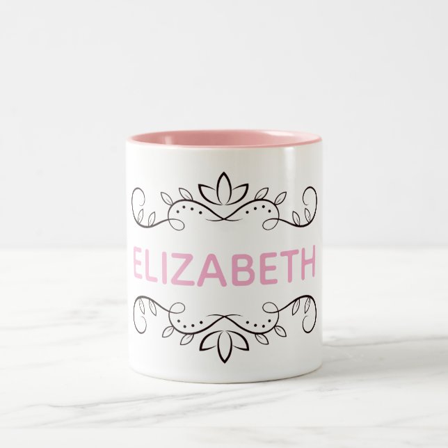 Em Dois Tons Caneca de café personalizada qualquer nome (Centro)