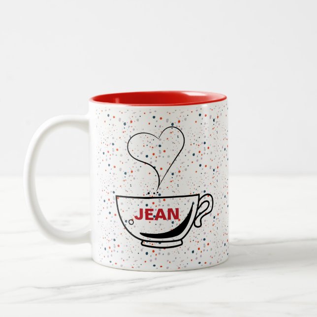 Em Dois Tons Caneca de Café Pessoal Personalizada de Duas Cores (Esquerda)