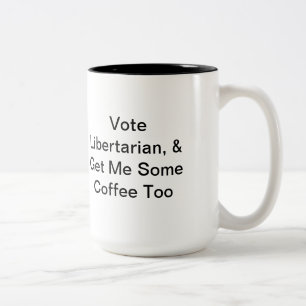 Em Dois Tons Caneca de café política do libertário