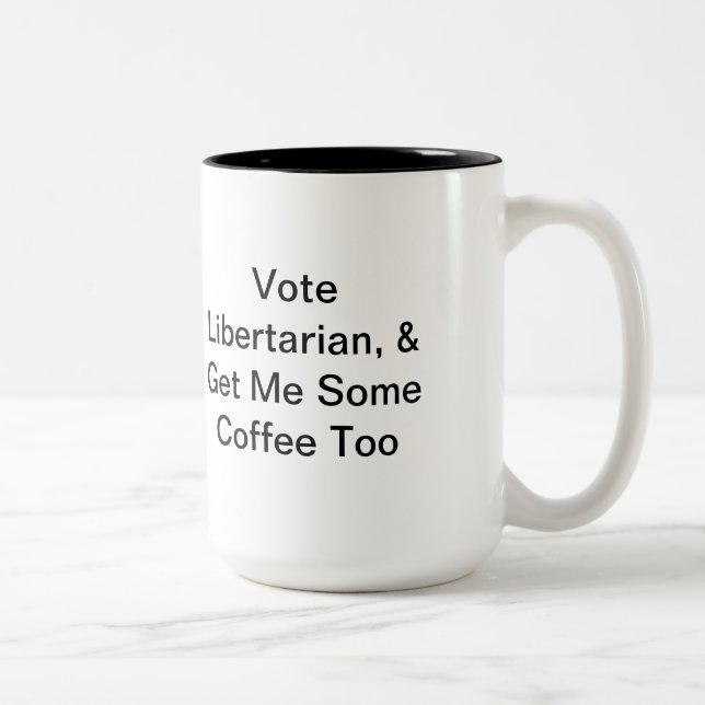Em Dois Tons Caneca de café política do libertário (Direita)