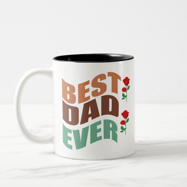 Em Dois Tons Caneca de café presente para o pai - Melhor pai de (Esquerda)