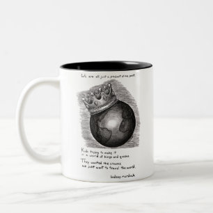Em Dois Tons caneca de café preto e branco com citações e ar