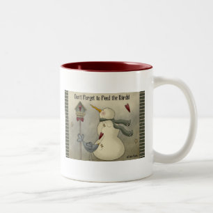 Em Dois Tons Caneca de café Prim do boneco de neve do inverno