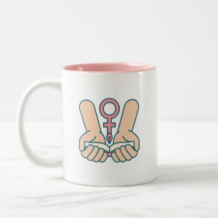 Em Dois Tons Caneca de Café Proteger os Direitos das Mulheres