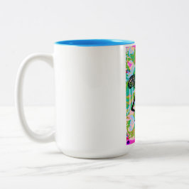 Em Dois Tons caneca de café rainha preta