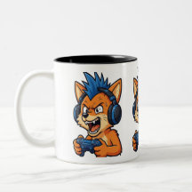 Caneca de Café Raposa Gamer Bravo e Divertido com