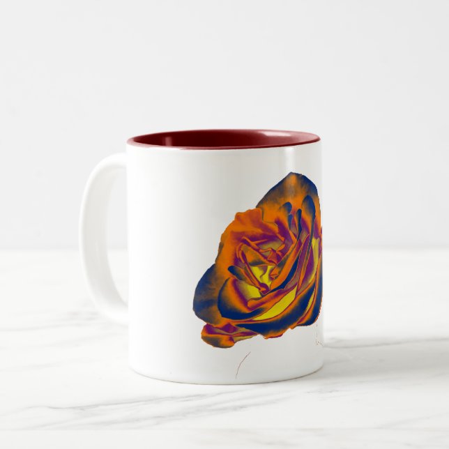 Em Dois Tons Caneca de Café Rosa Laranja (Frente Esquerda)