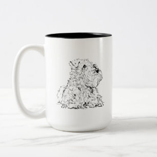 Em Dois Tons Caneca de Café Schnauzer Miniatura, Amante de Cach