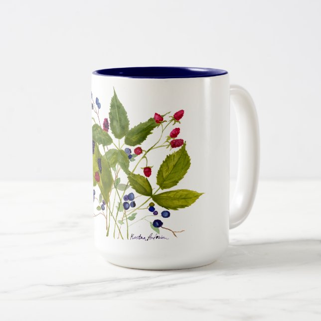 Em Dois Tons caneca de café selvagem da baga (Frente Esquerda)