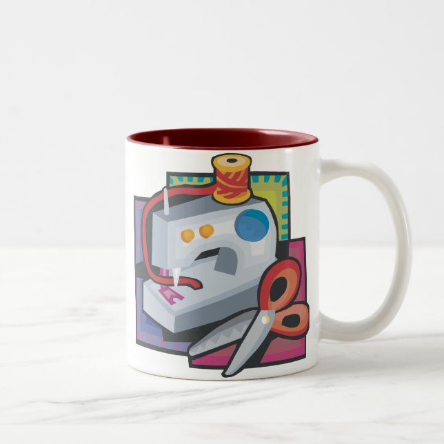 Em Dois Tons Caneca de café Sewing (Direita)