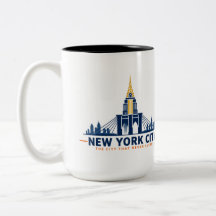 Caneca de Café Silhueta Antiga da Cidade de Nova Y
