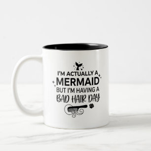 Em Dois Tons Caneca de Café Sirene de Cabelo Surpresa Presente