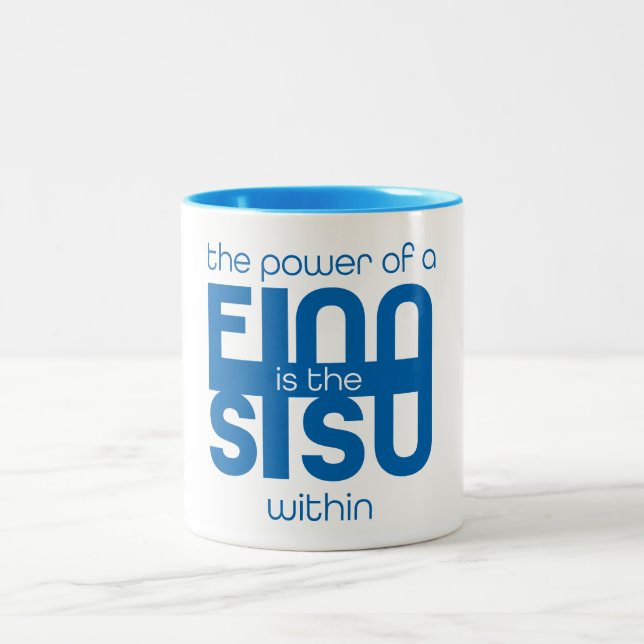 Em Dois Tons Caneca de Café Sisu Finlandês (Centro)