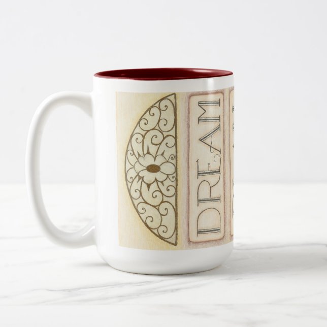 Em Dois Tons Caneca de Café Sonhar Planejar Construir Repetir (Esquerda)