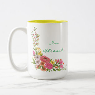 Em Dois Tons Caneca de café "Sou abençoada"