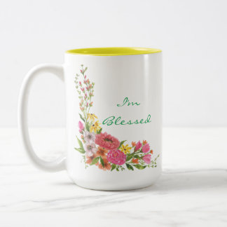 Em Dois Tons Caneca de café "Sou abençoada"